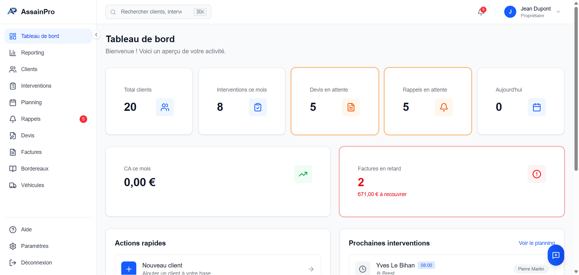AssainPro — SaaS de gestion pour vidangeurs